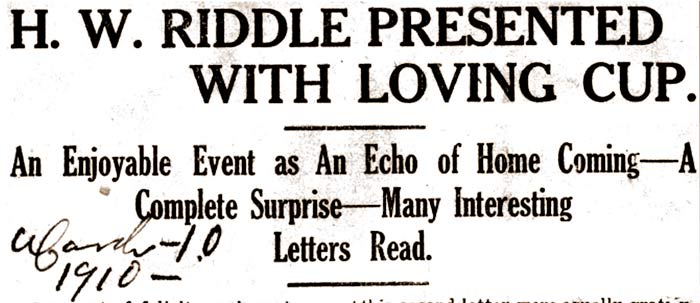 Loving cup presented