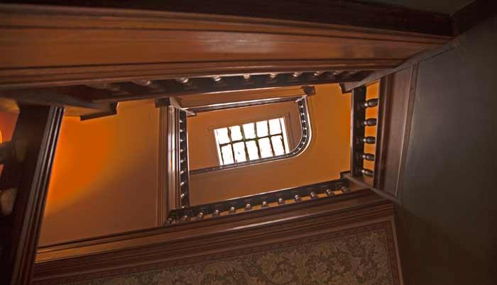 looking up at the skylight