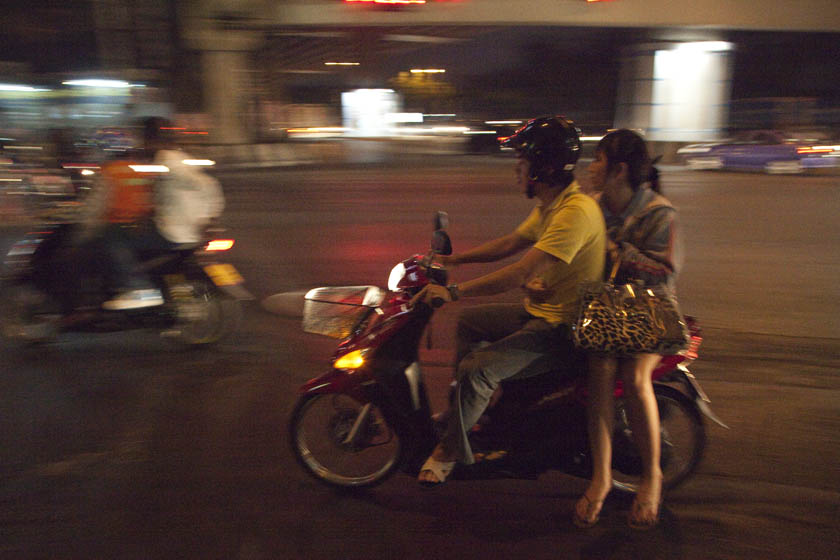 going home on the back of a Bangkok Motorcycle